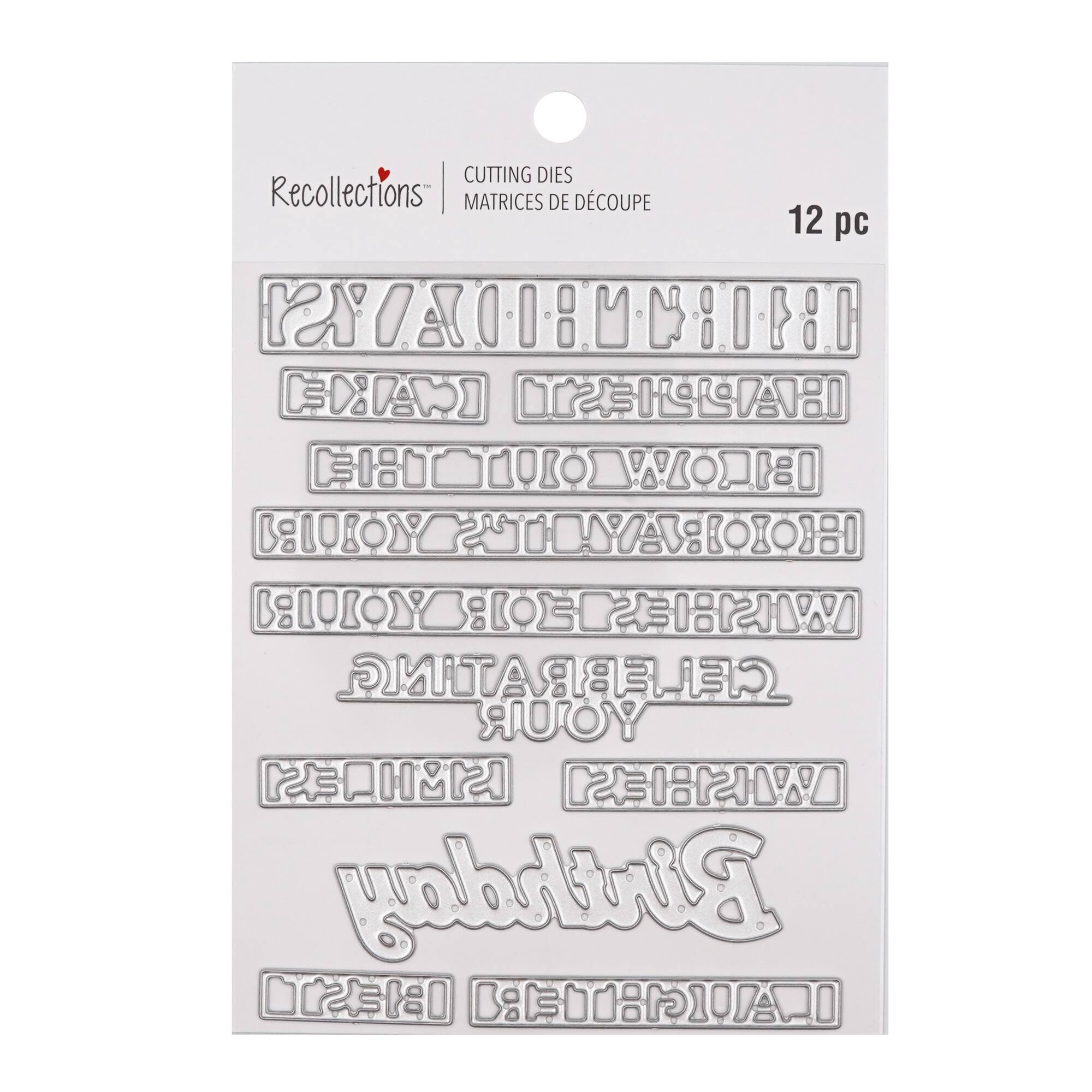 6 Pack: Birthday Sentiments Cutting Die Set by Recollections™
